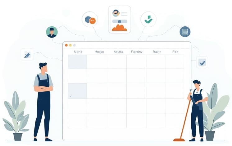 Product dashboard showing cleaning business management tools